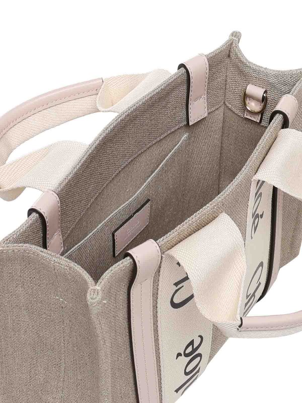 Woody Bag Medium In Linen Canvas shop online: CHLOE