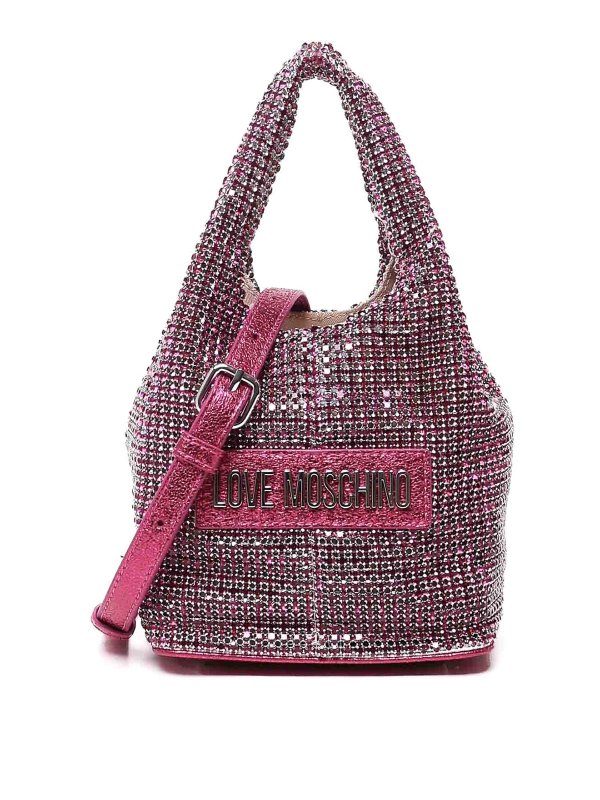 LOVE MOSCHINO: cross body bags - Stone Strass Mini Bag