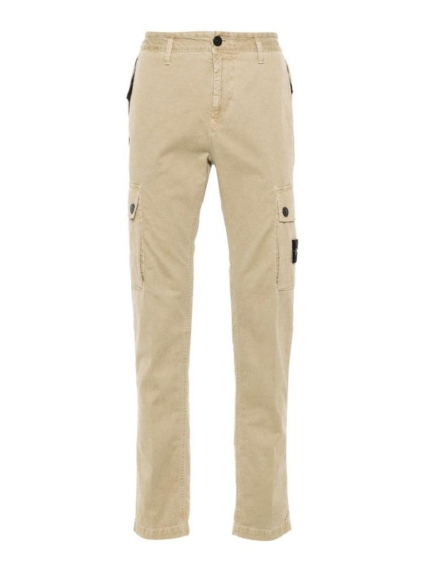 STONE ISLAND: pantaloni casual - Pantaloni Beige