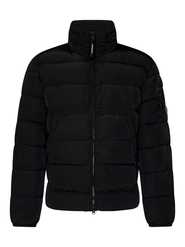 C.P. COMPANY: padded jackets - Chrome-R Quilted Black Nylon Down Jacket