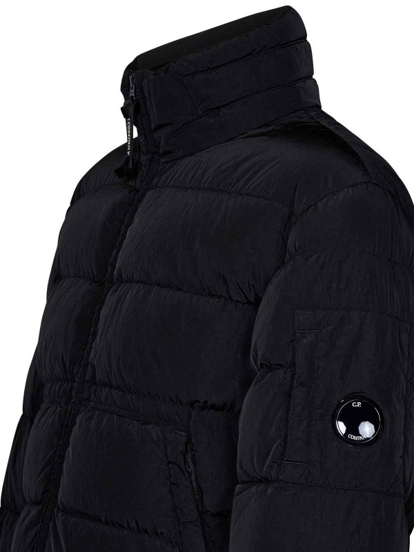 The Best Shops C.P. COMPANY: padded jackets - Chrome-R Quilted Black Nylon Down Jacket