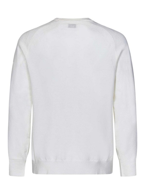 C.P. COMPANY: Strickpullover mit Rundhalsausschnitt online - Rundhalspullover - Weiß