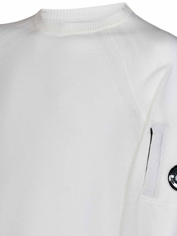 The Best Shops C.P. COMPANY: Strickpullover mit Rundhalsausschnitt - Rundhalspullover - Weiß