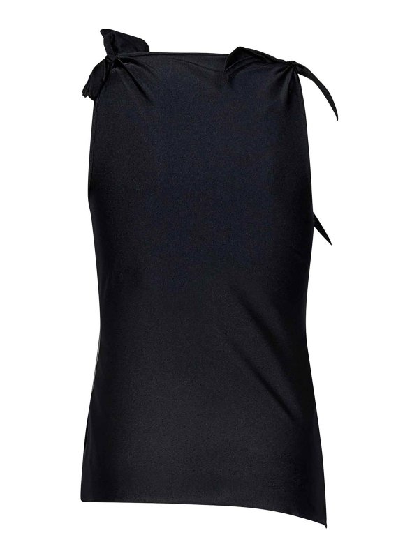 COPERNI: Tops & Tank tops online - Black Stretch Fabric Flower Top
