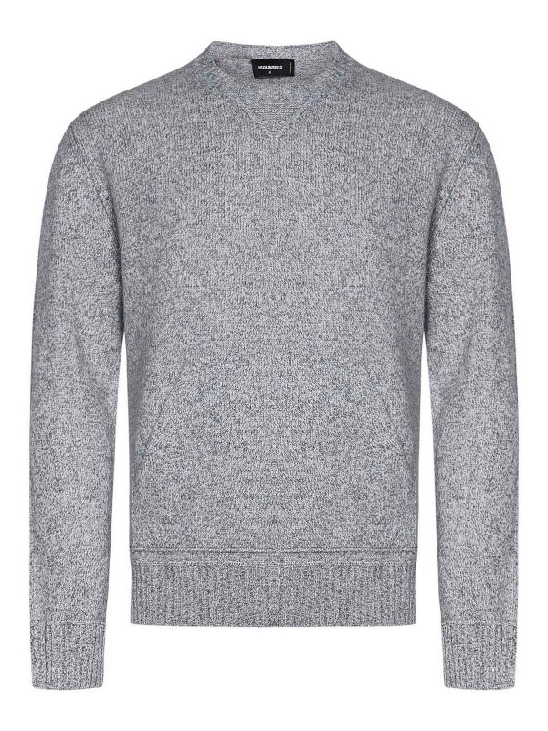 DSQUARED2: Pull col rond - Pull Col Rond - Gris