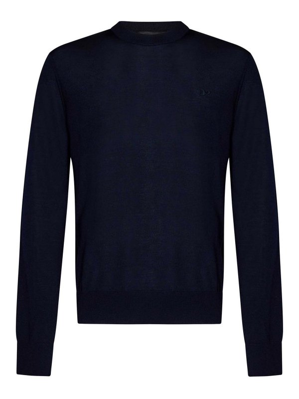 DSQUARED2: Strickpullover mit Rundhalsausschnitt - Rundhalspullover - Blau