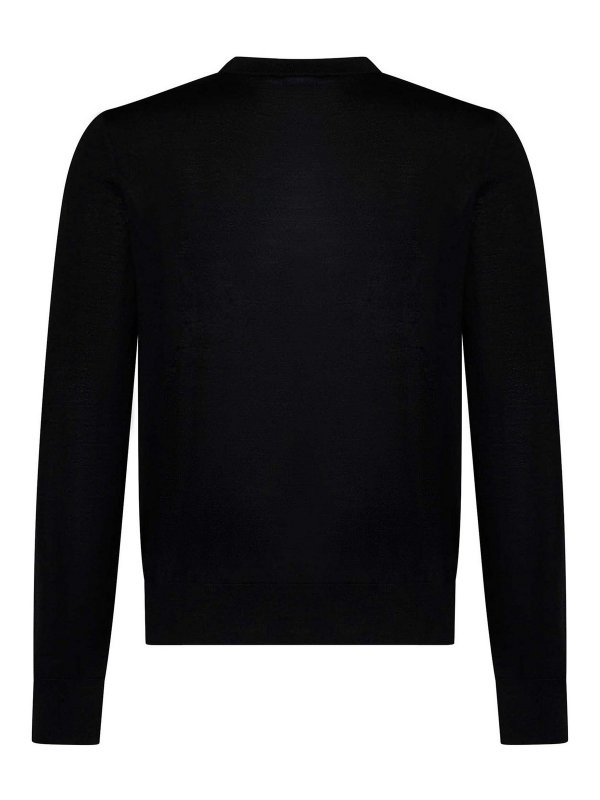 DSQUARED2: Strickpullover mit Rundhalsausschnitt online - Rundhalspullover - Schwarz