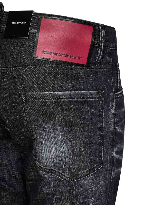 The Best Shops DSQUARED2: bootcut jeans - Black Easy Wash Cool Guy Black Used-Wash Stre
