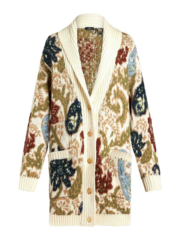 ETRO: cardigans - Beige Maxi Cardigan