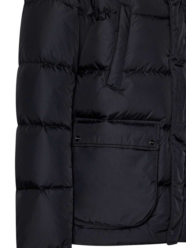 The Best Shops HERNO: padded jackets - Black Quilted Nylon Hooded Down Jacket