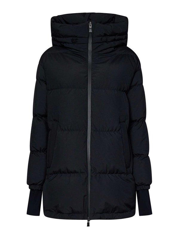 HERNO: padded jackets - Black Quilted Gore-Tex Down Jacket