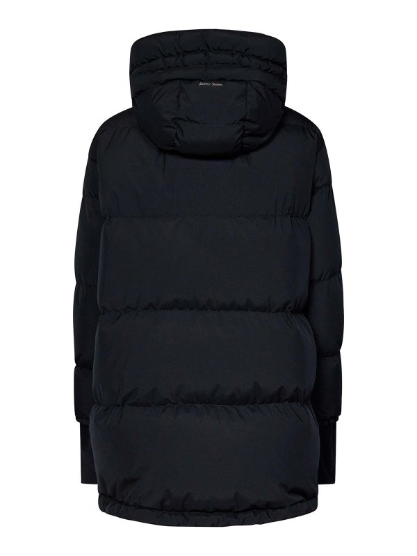 HERNO: padded jackets online - Black Quilted Gore-Tex Down Jacket