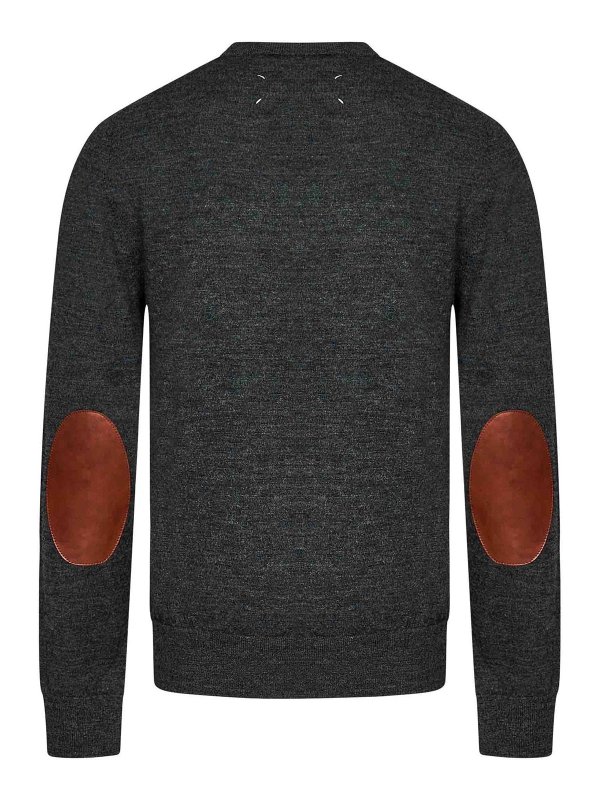 Maison Margiela: Strickpullover mit Rundhalsausschnitt online - Rundhalspullover - Grau