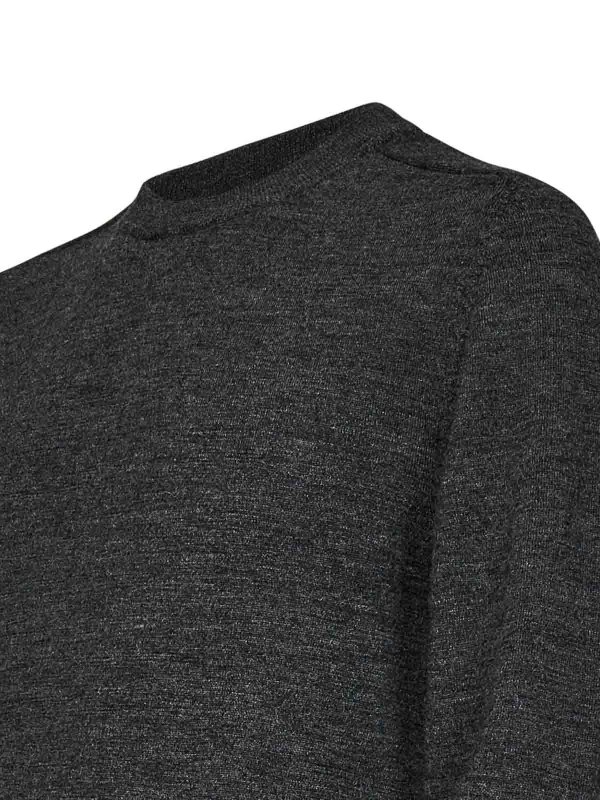 The Best Shops Maison Margiela: Strickpullover mit Rundhalsausschnitt - Rundhalspullover - Grau