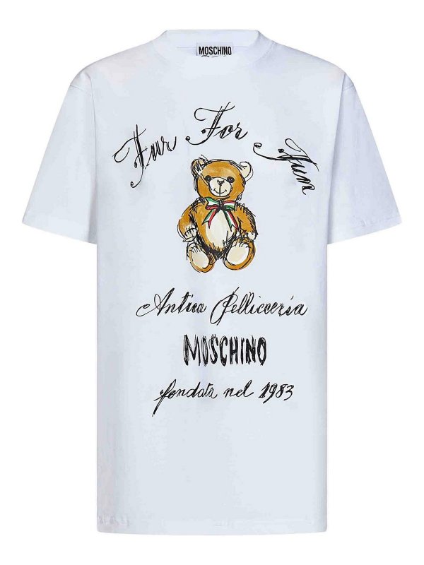 MOSCHINO: T-shirts - T-Shirt - Weiß