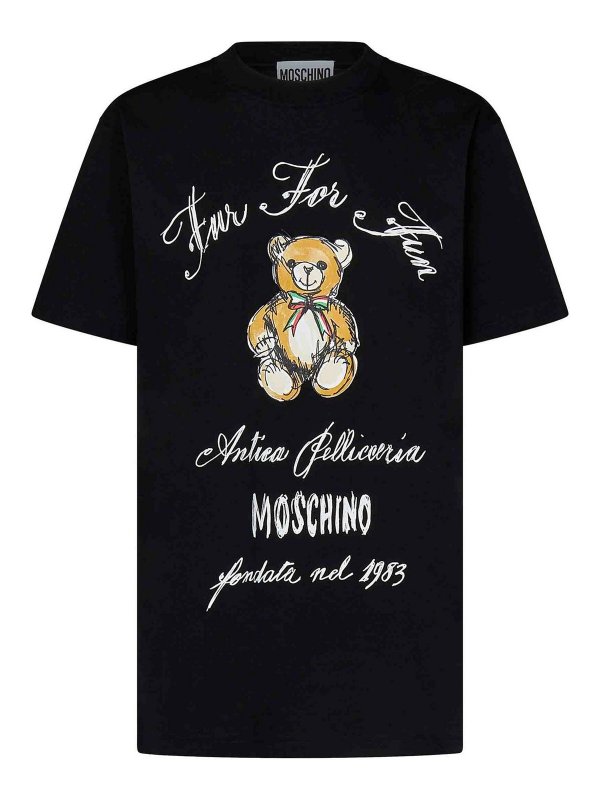 MOSCHINO: t-shirt - T-shirt oversize nera