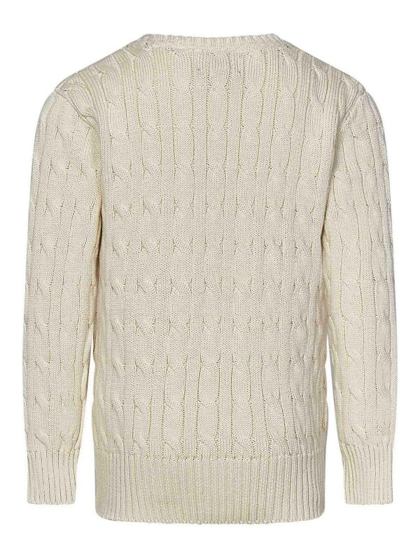 POLO RALPH LAUREN: Strickpullover mit Rundhalsausschnitt online - Rundhalspullover - Weiß
