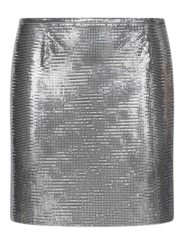 PACO RABANNE: Mini jupes - Mini Jupe - Argent