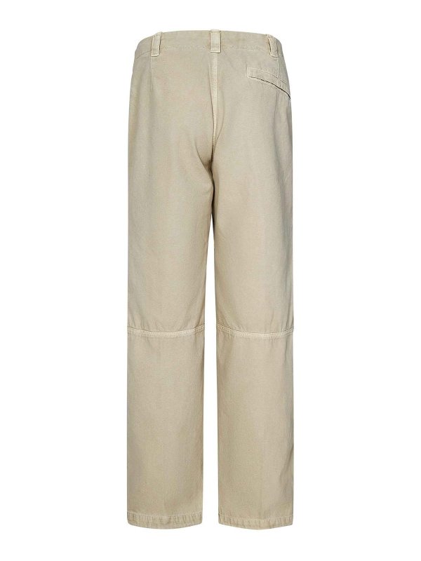 STONE ISLAND: casual trousers online - Stucco-Colored Panama Cotton Cargo Trousers G