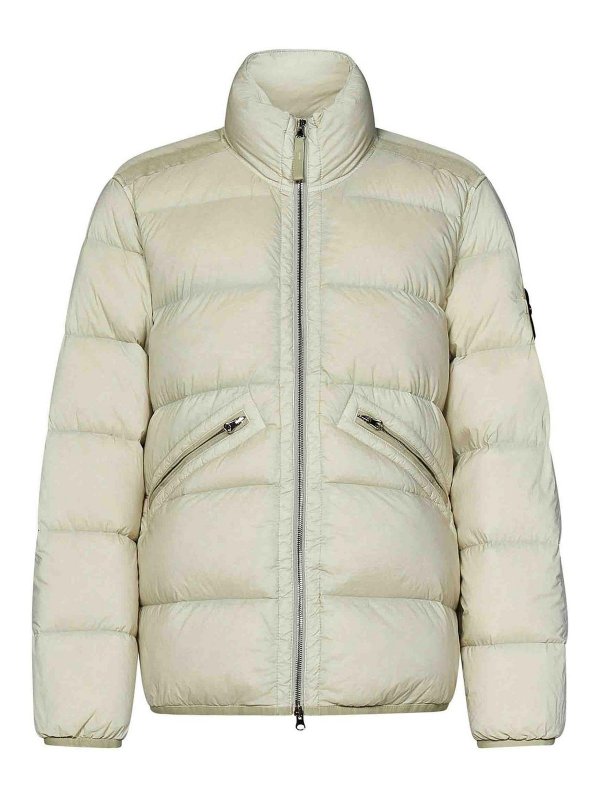 STONE ISLAND: ダウン・ハイテクジャケット - ダウンジャケット - クリーム