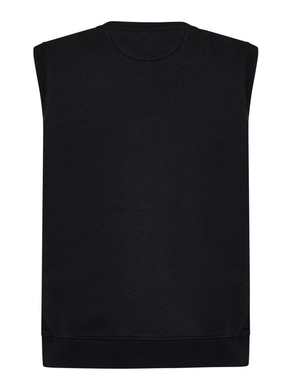 STUSSY: vests online - Black Fleece Cotton Vest