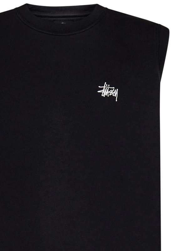 The Best Shops STUSSY: vests - Black Fleece Cotton Vest