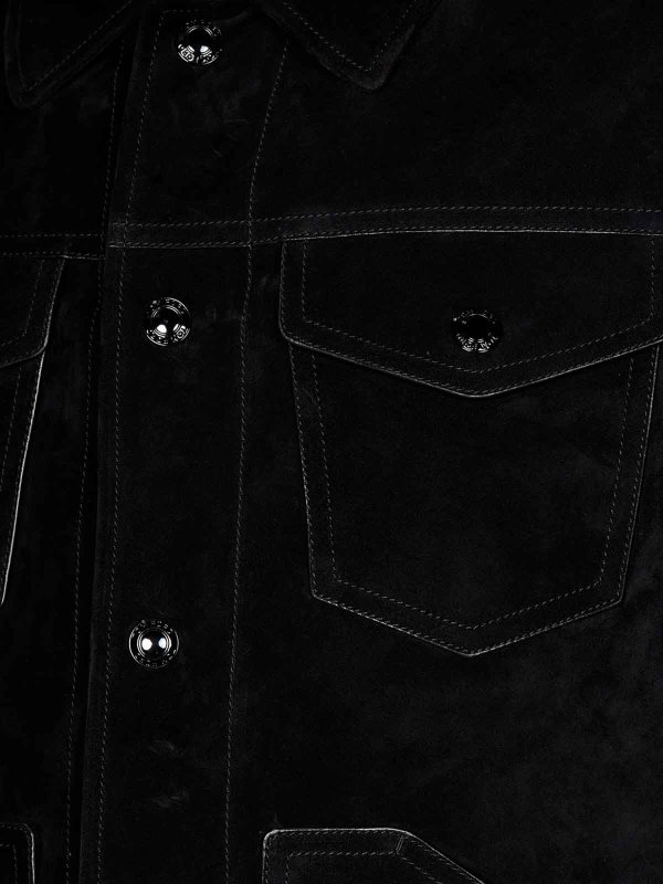 The Best Shops TOM FORD: casual jackets - Black Calfskin Suede Jacket