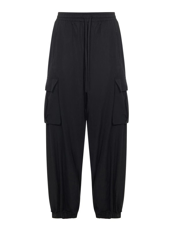 Y-3: casual trousers - Loose Fit Cargo Trousers