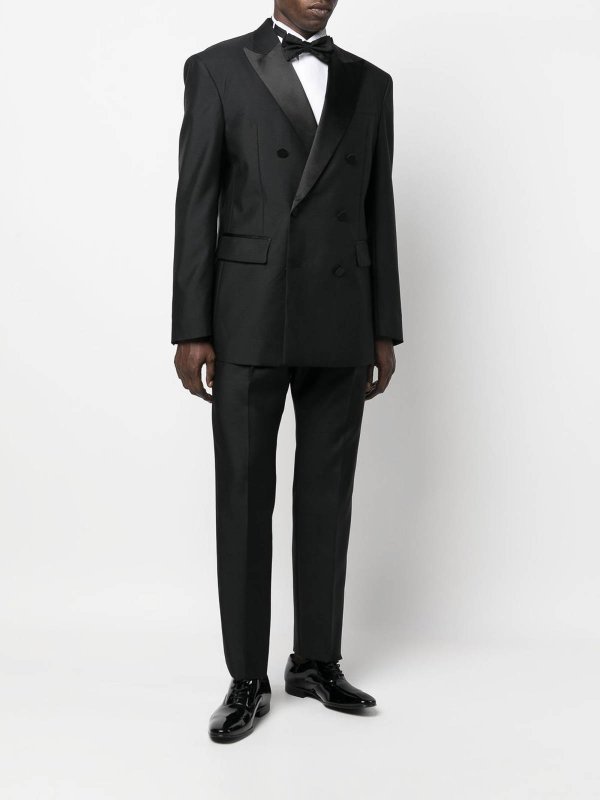 DSQUARED2: formal suits online - Black Wool And Silk Smoking Suit