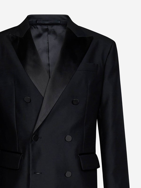 formal suits shop online Black Wool And Silk Smoking Suit