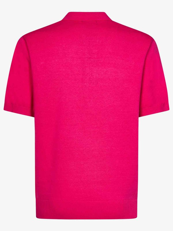 STUSSY: polo shirts online - Pink Cotton Knit Polo Shirt