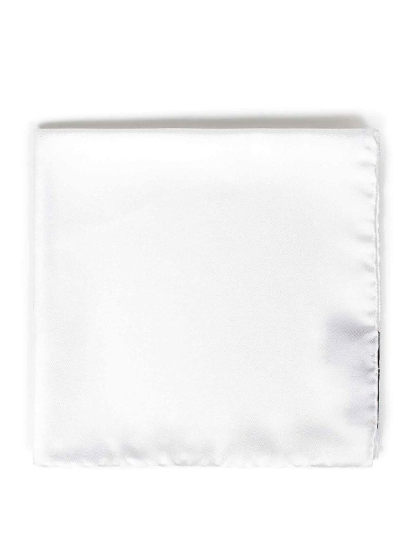 TOM FORD: ties & bow ties - White Silk Pocket Square