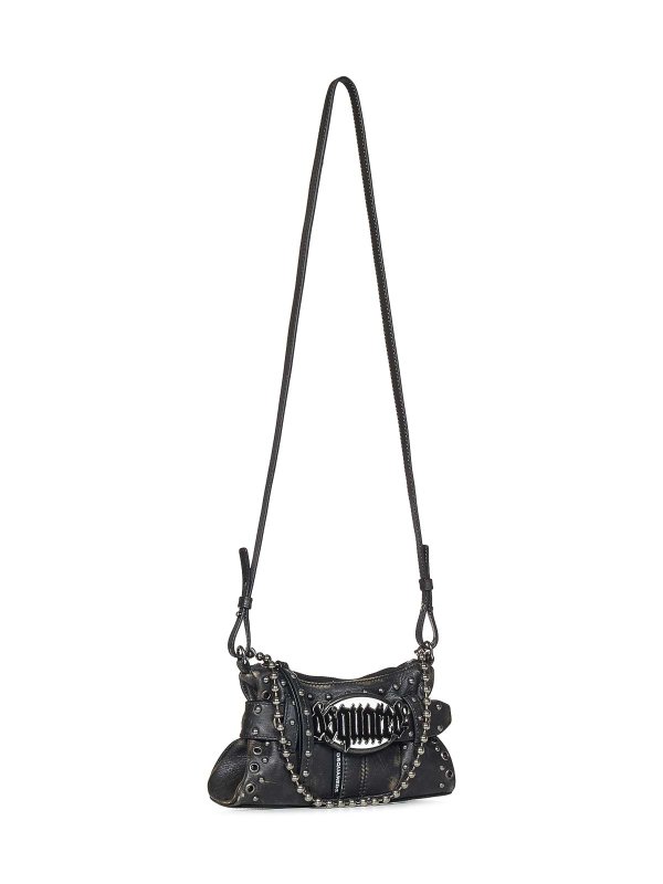 DSQUARED2: clutches online - Gothic  Belt Black Calf Leather Clutch