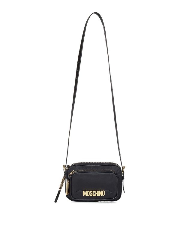 MOSCHINO: cross body bags - Black Nylon Crossbody Bag