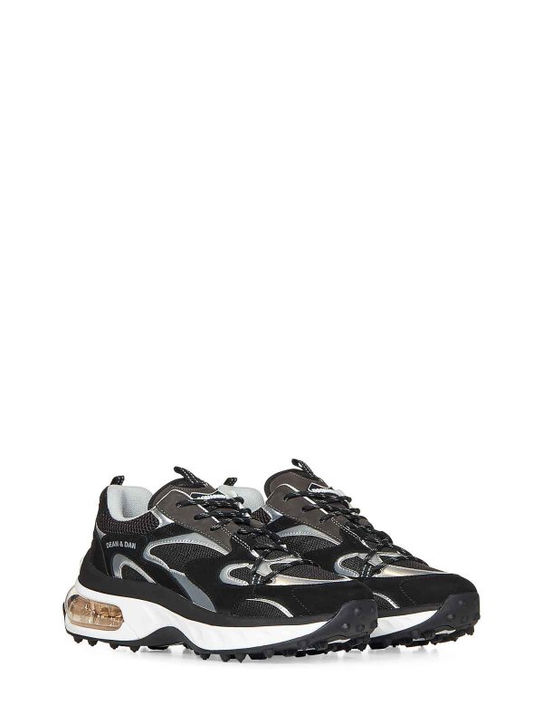 DSQUARED2: trainers online - Bubble Black Suede And Mesh Running Sneakers