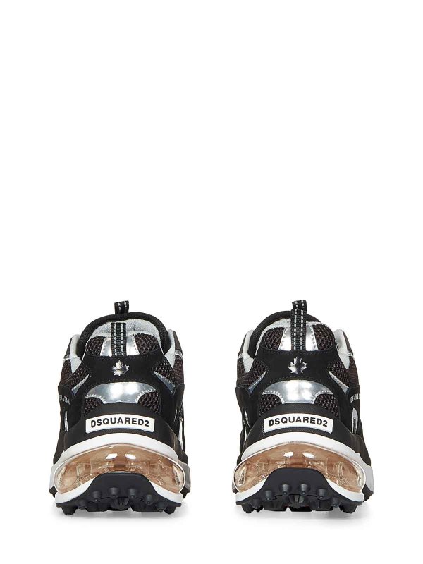 The Best Shops DSQUARED2: trainers - Bubble Black Suede And Mesh Running Sneakers