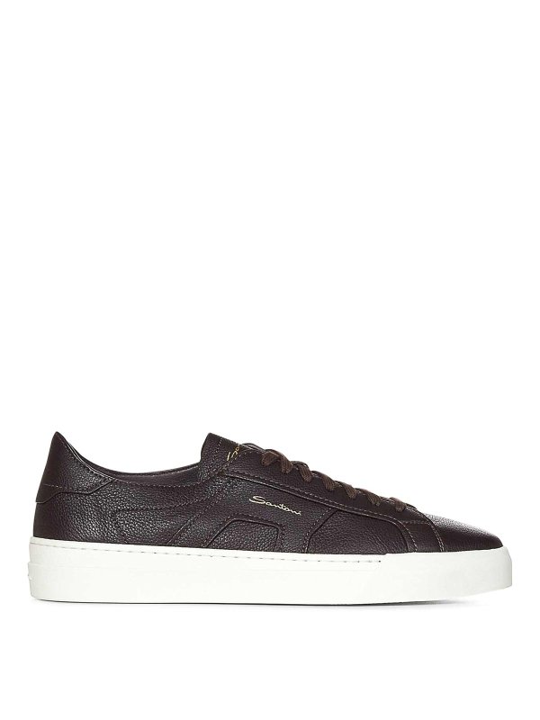 SANTONI: trainers - Leather sneakers