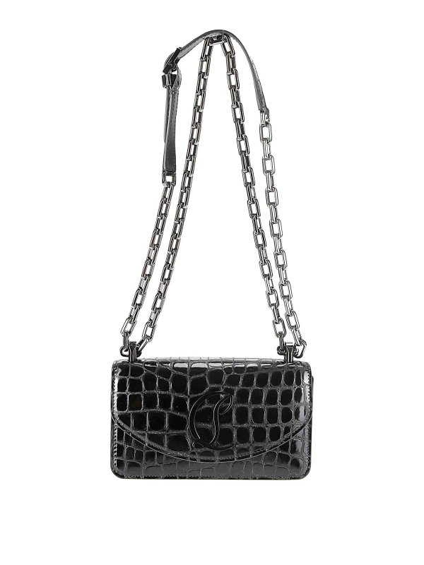 CHRISTIAN LOUBOUTIN: borse a tracolla - Borsa a tracolla a catena Loubi54 piccola