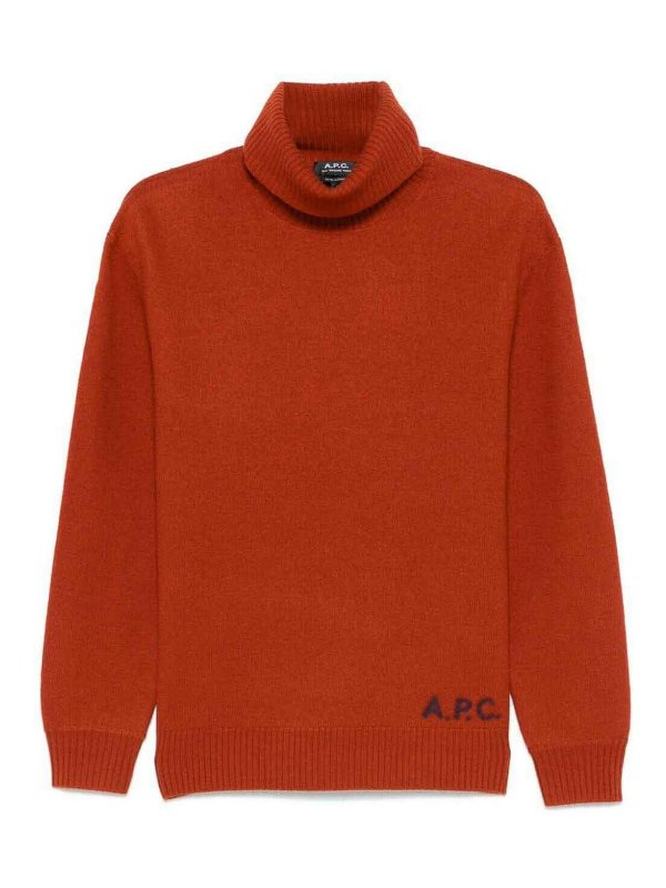 A.P.C.: Col roulé & Col polo - Pull Col Roulé - Orange