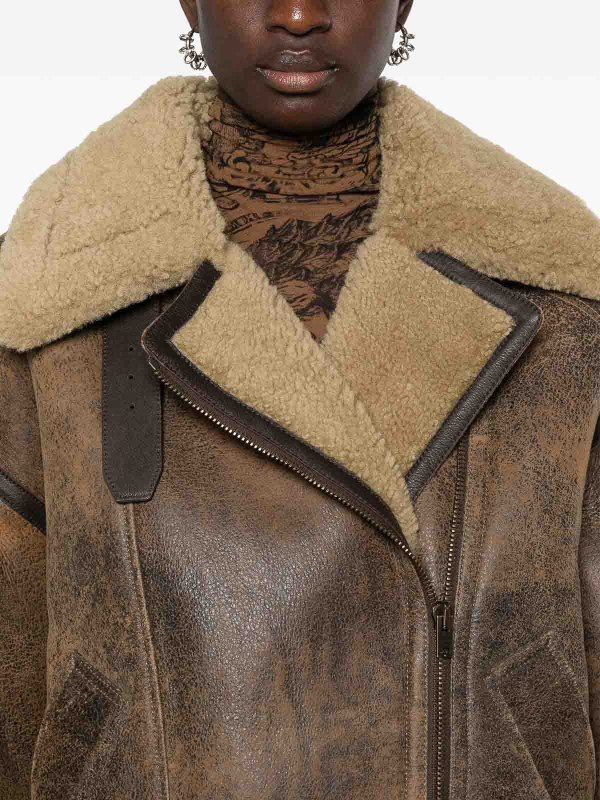 The Best Shops Acne Studios: leather jacket - Leather Shearling Jacket