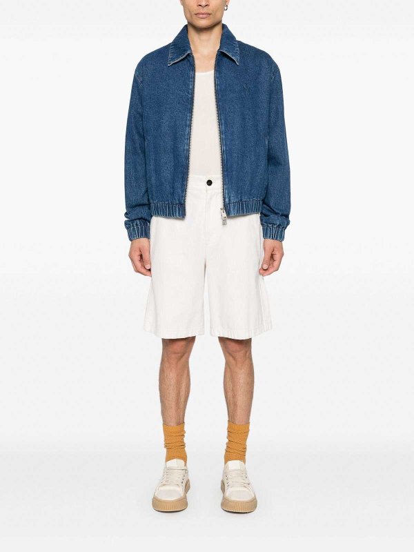 AMI PARIS: denim jacket online - Ami De Coeur Denim Jacket