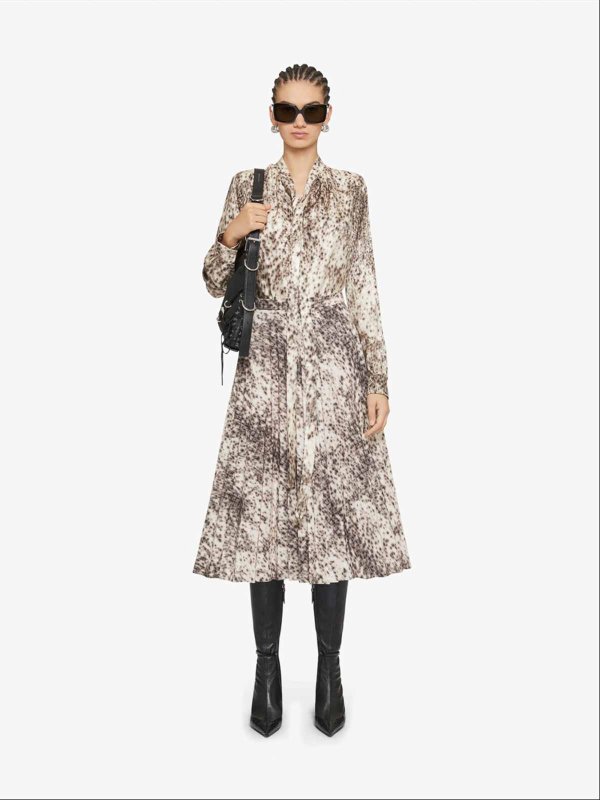 GIVENCHY: blouses online - Snow-Leopard Printed Lavalliere Blouse