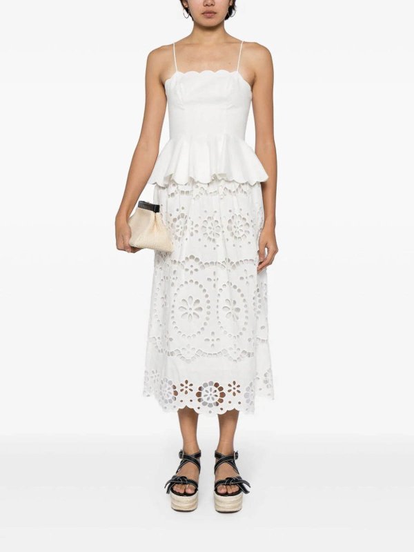 ZIMMERMANN: Faldas media pierna y semilargas online - Falda Semilarga - Blanco