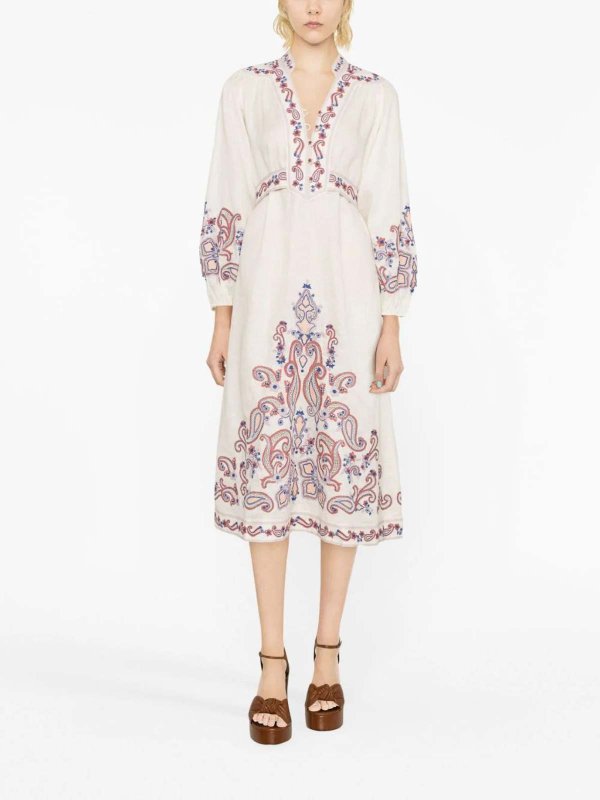 ZIMMERMANN: Robe longueur genou online - Robe Au Genou - Beige
