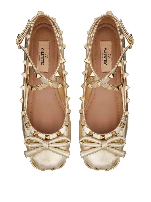 Rockstud Laminated Ballerina shop online: VALENTINO GARAVANI