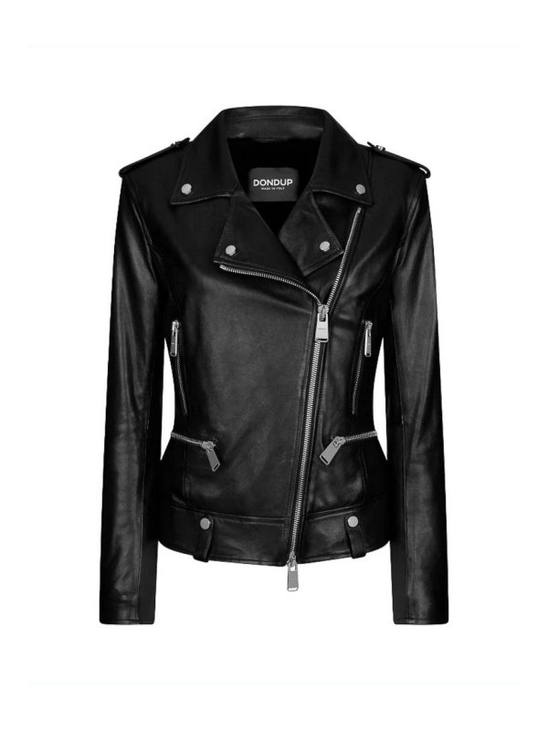 DONDUP: Chaquetas de cuero - Chaqueta De Cuero - Negro