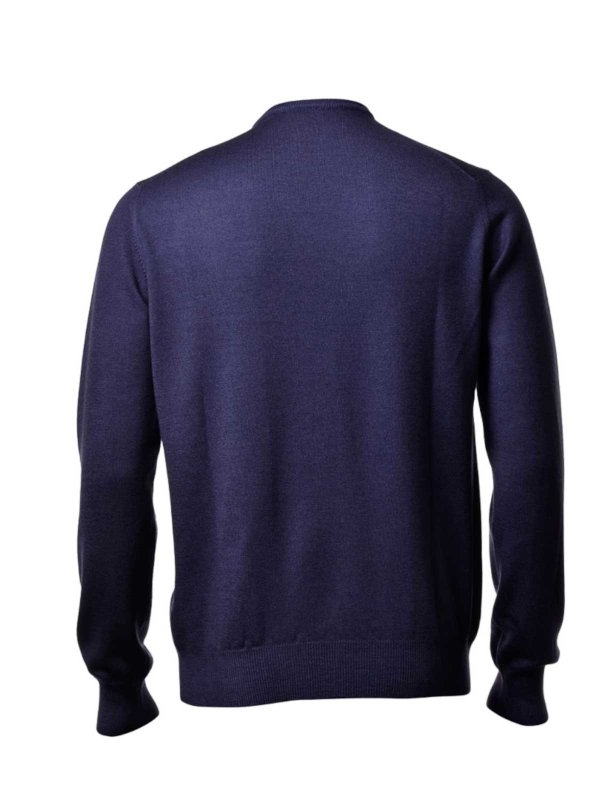 Paolo Fiorillo: Strickpullover mit V-Ausschnitt online - V-Pullover - Blau