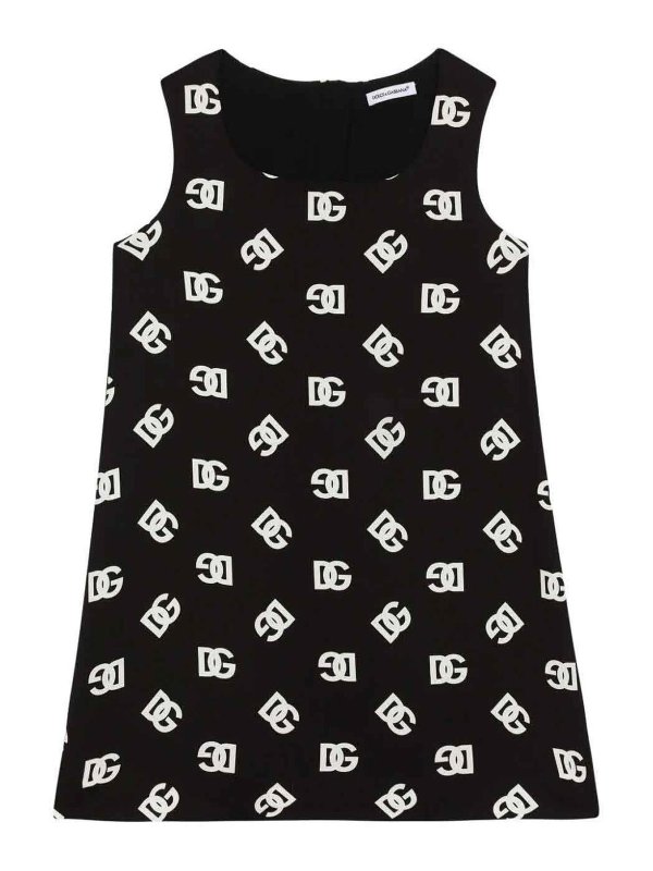 Dolce & Gabbana Jr: Robe longueur genou - Robe Au Genou - Noir