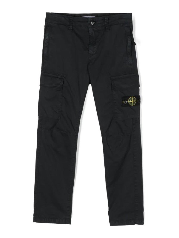 Stone Island Junior: Pantalones casual - Pantalón Casual - Negro