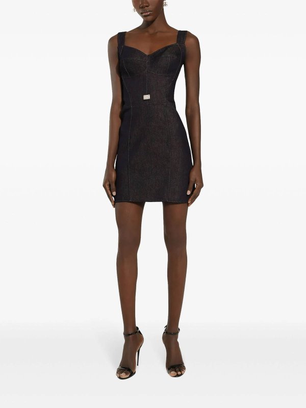 DOLCE & GABBANA: ニーレングスドレス online - 膝丈ドレス - ベージュ